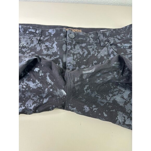 Melissa McCarthy Seven 20 (Actual 41x27) Slimming Black Printed Pencil Jeans EUC - Picture 5 of 13